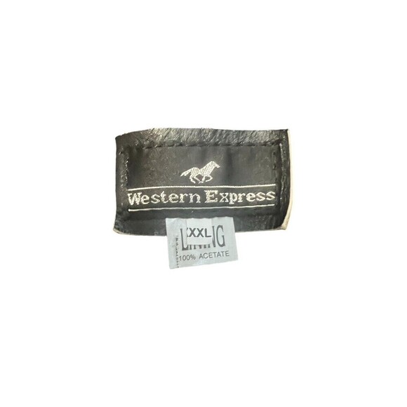 Western Express Leather Vest Black XXL Snap Buttons Cowboy Biker Western Wear - Picture 5 of 6